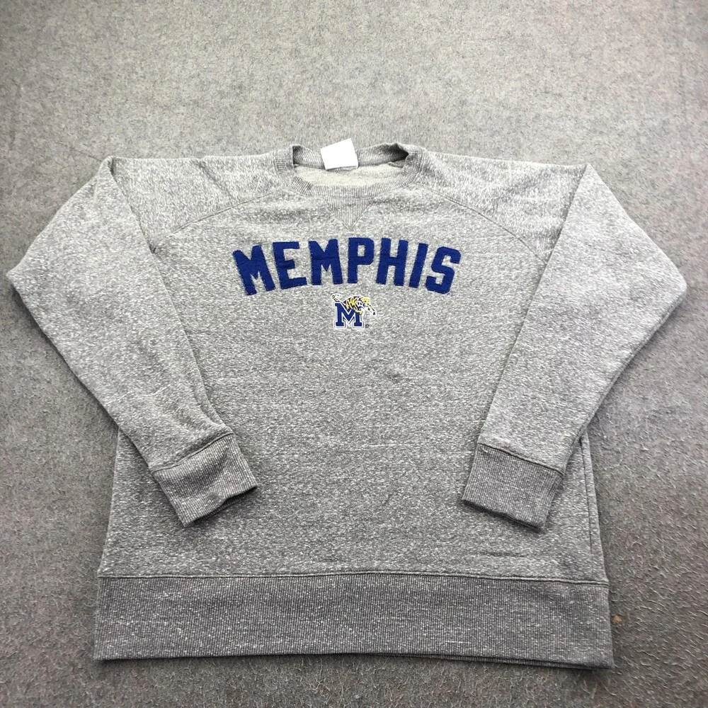 Memphis Tigers Sweatshirt Mens Large Gray NCAA Champion Crewneck Fleece